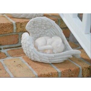 Barbara King Sandstone Sleeping Pet in Angel Wings - Bunny Rabbit